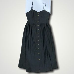 H&M Black long dress, ribbed fabric Sz 8